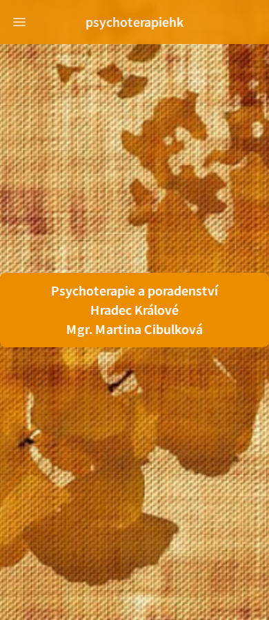 Současný web Psychoterapie a poradenství Hradec Králové – Mgr. Martina Cibulková na mobilu