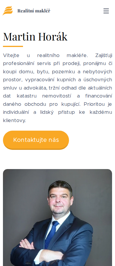 Současný web Realitní makléř Mapami na mobilu