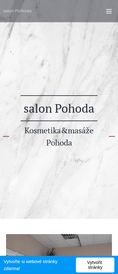 Současný web Salon Pohoda na mobilu