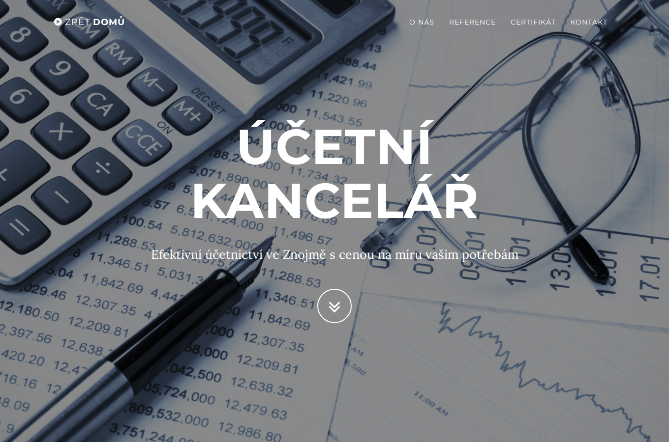 Současný web Účetní kancelář Znojmo na počítači