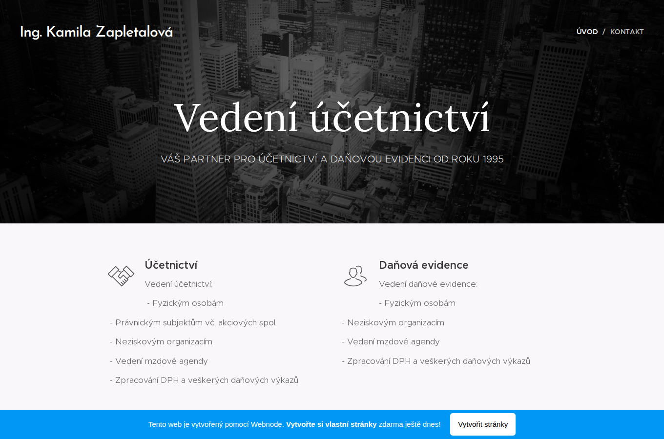 Současný web Účetní Krnov na počítači