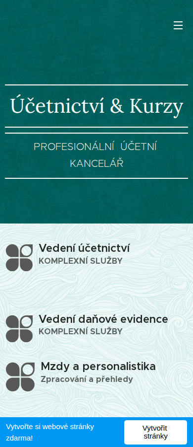 Současný web Účetní služby Úpice na mobilu