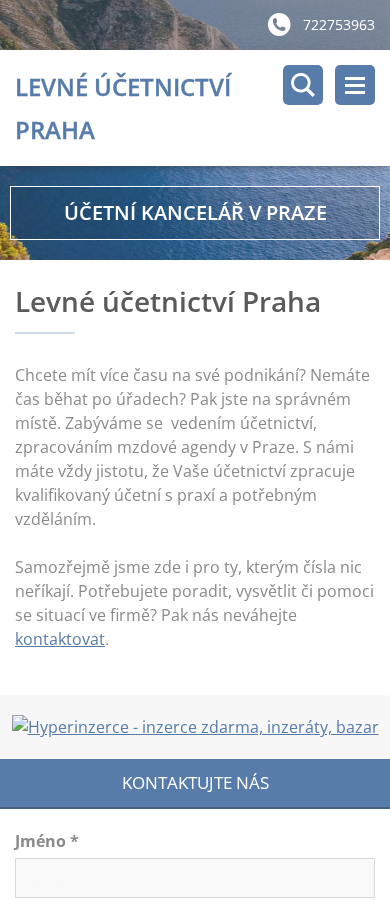 Současný web Účetnictví Praha na mobilu
