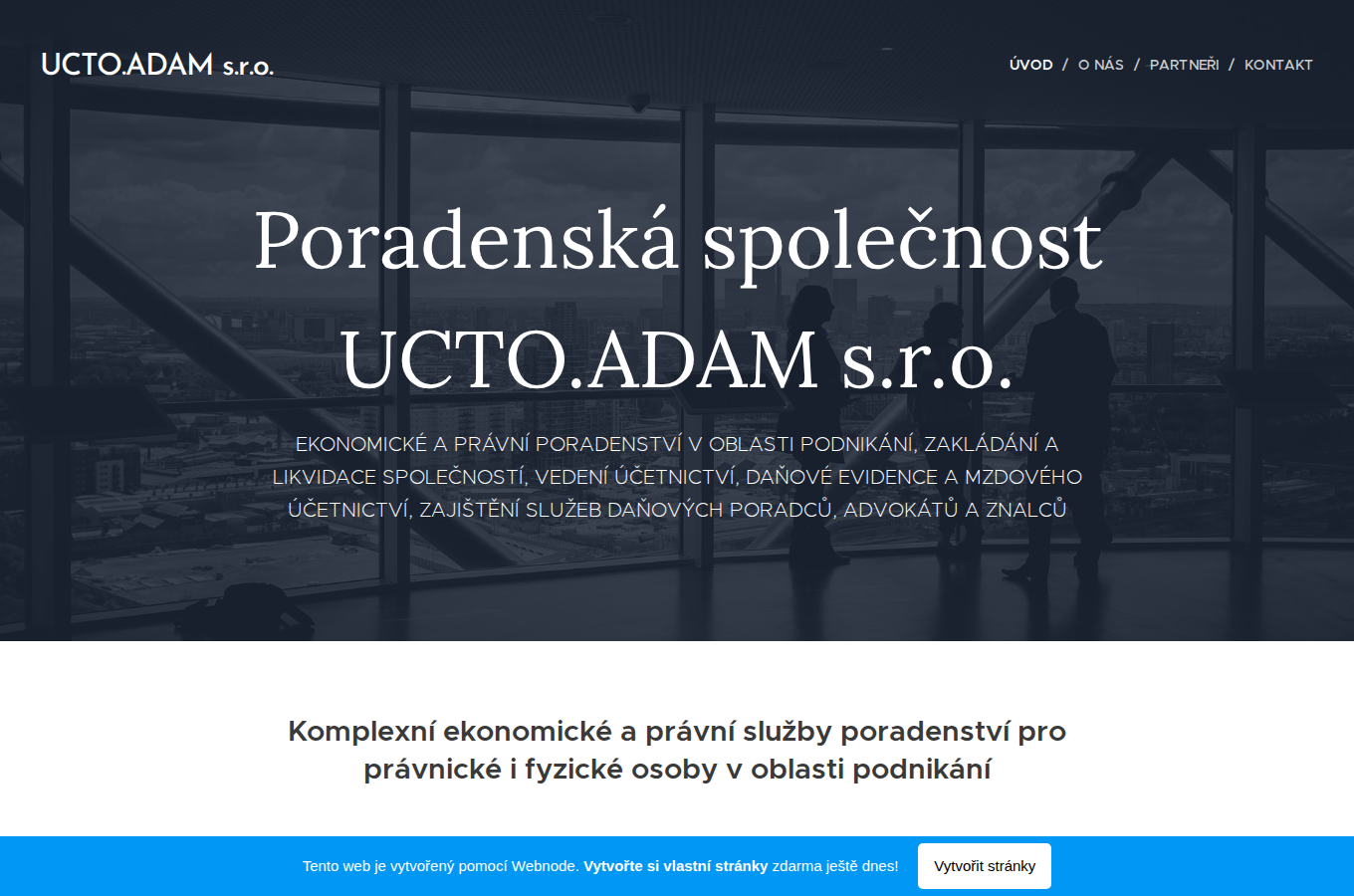 Současný web ÚČTO Adam na počítači