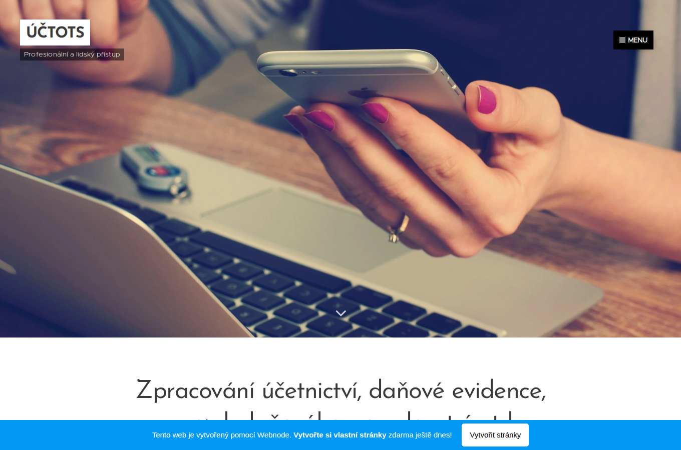 Současný web ÚČTOTS účetnictví na počítači
