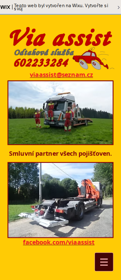 Současný web VIA ASSIST klub v AČR na mobilu