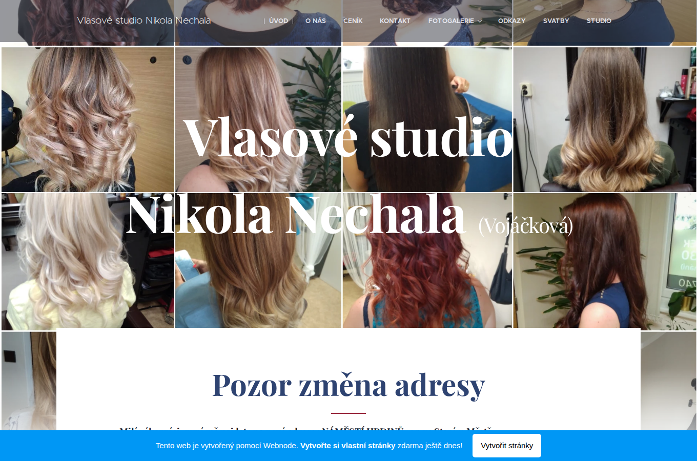 Současný web Vlasové studio Nikola na počítači