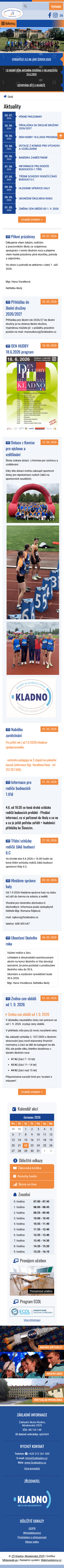Současný web Základní škola Kladno, Moskevská 2929 na mobilu