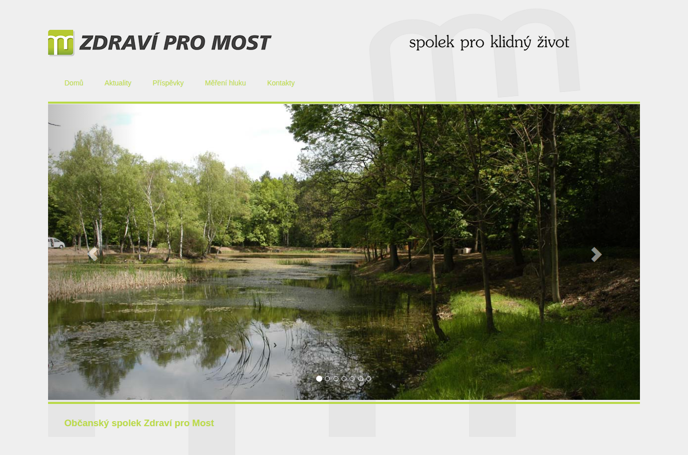 Současný web Zdraví pro Most na počítači