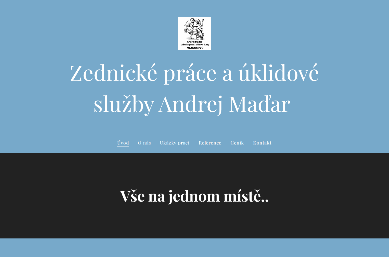Současný web Zednické a úklidové práce na počítači