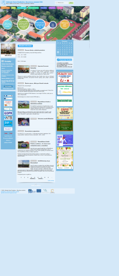 Současný web ZŠ Benešovka na mobilu